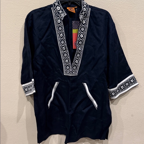 Tory Burch Other - NWT Tory Burch bikini swimsuit cover up linen tunic size XS